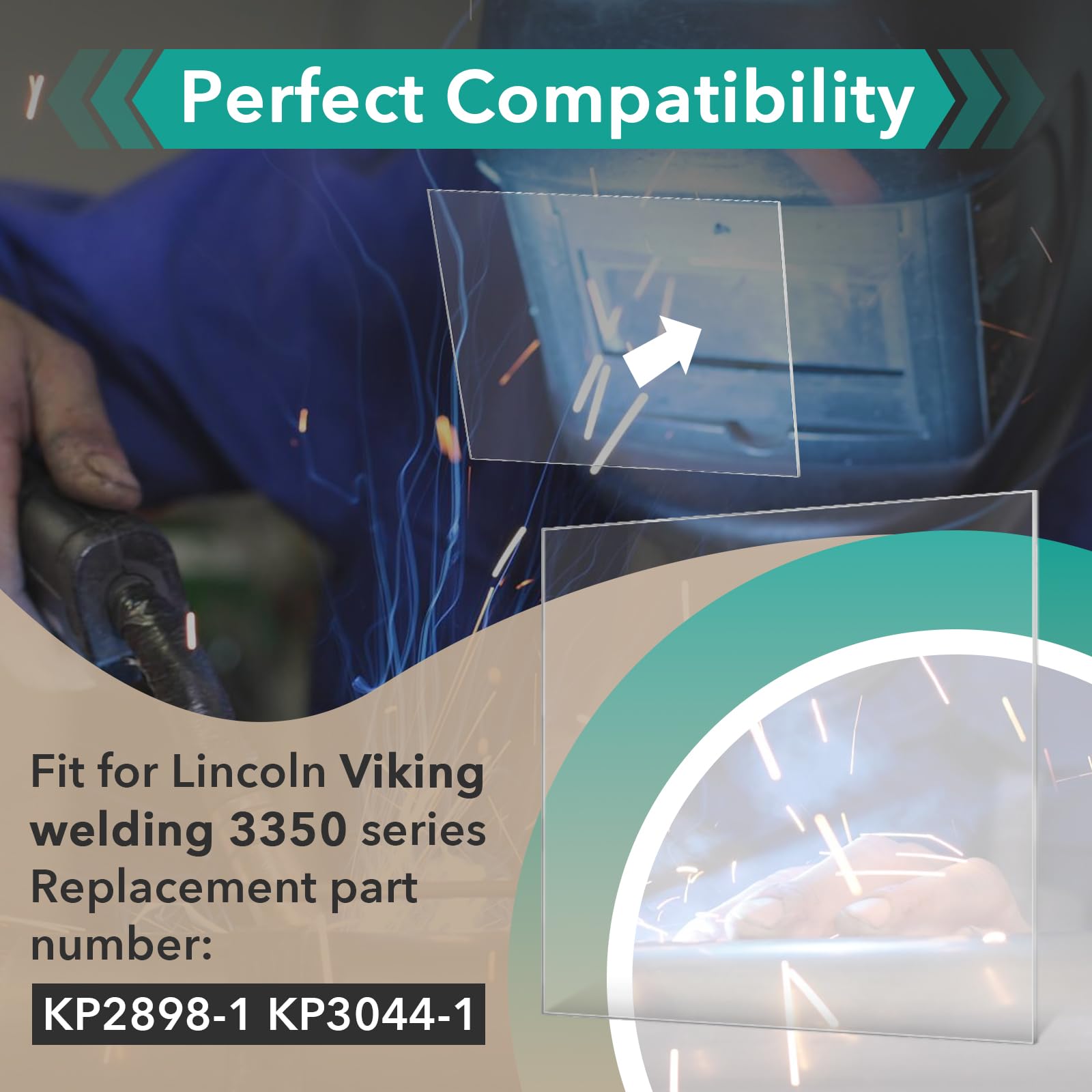 16 lentes de casco de soldadura exterior serie 3350 para Lincoln Electric Viking, lentes transparentes de 4.5 x 5.25 x 0.4 pulgadas