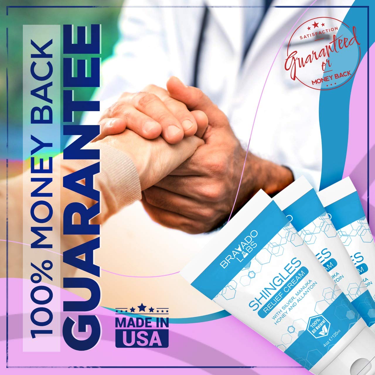 Shingles Treatment Relief Cream Bravado Labs with Manuka Honey