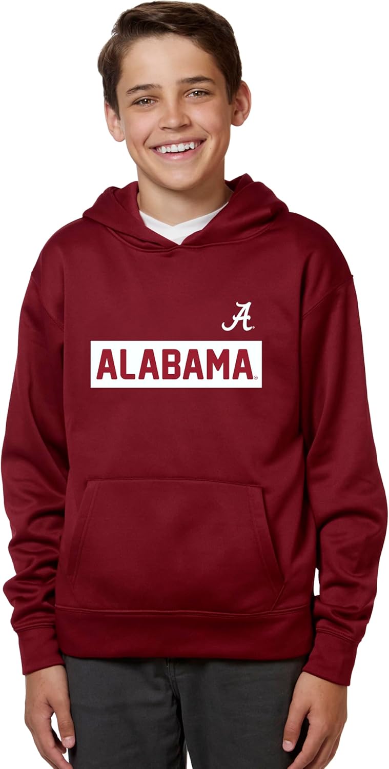 Little King NCAA Youth Boys-Performer-Hoodie Pullover-Alabama-Crimson-Youth Small