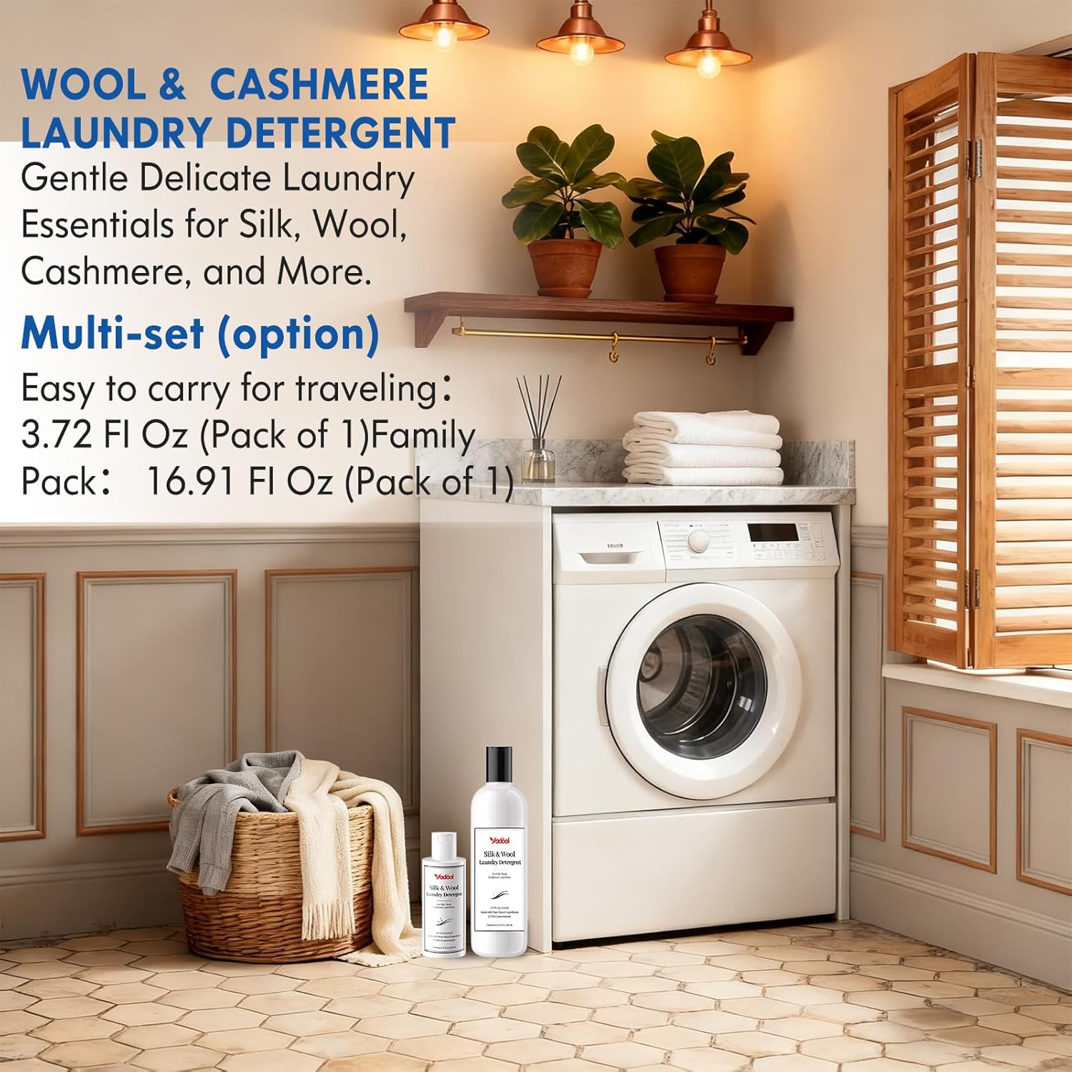 Wool & Cashmere Laundry Detergent, Double Concentrated Neutral PH Shampoo, Compatible With Silk, Wool, Cashmere Delicate Wash, Soft & Comfortable - 16.91 Fl Oz - Image 3