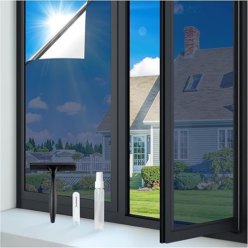 Miniatura 49 de rabbitgoo Película de privacidad para ventana, vidrieras de arcoíris para ventanas de vidrio, cubierta decorativa de puerta de adherencia estática