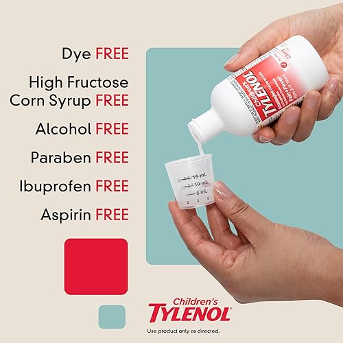 Miniatura 3 de Children's Tylenol Medicamento líquido para aliviar el dolor y la fiebre, suspensión oral, sin colorantes, acetaminofeno, sin aspirina, sin