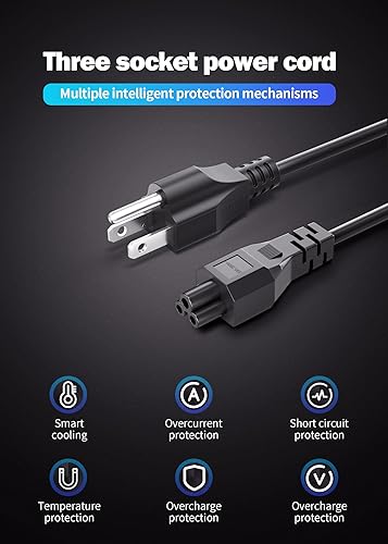 Miniatura 2 de Cable de alimentación Varbmt de 3 clavijas de 6 pies de largo, cable de alimentación Mickey Mous hecho para LG LCD LED Smart TV 32LB5600 32LN570B