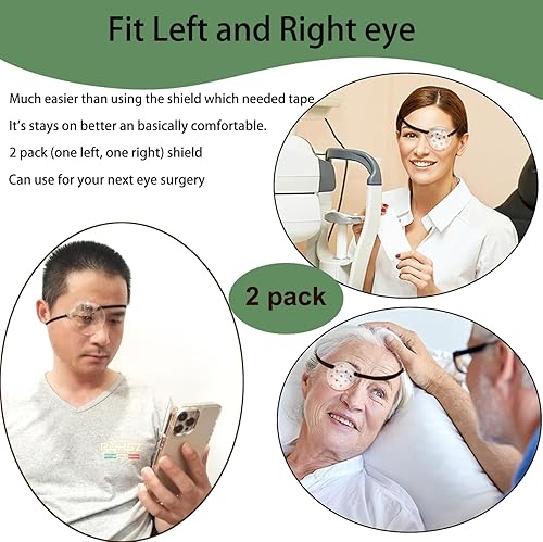 Miniatura 7 de 2 protectores de ojos transparentes para cirugía de cataratas, parche protector de ojos con ventilación dura con banda elástica extendida, protector