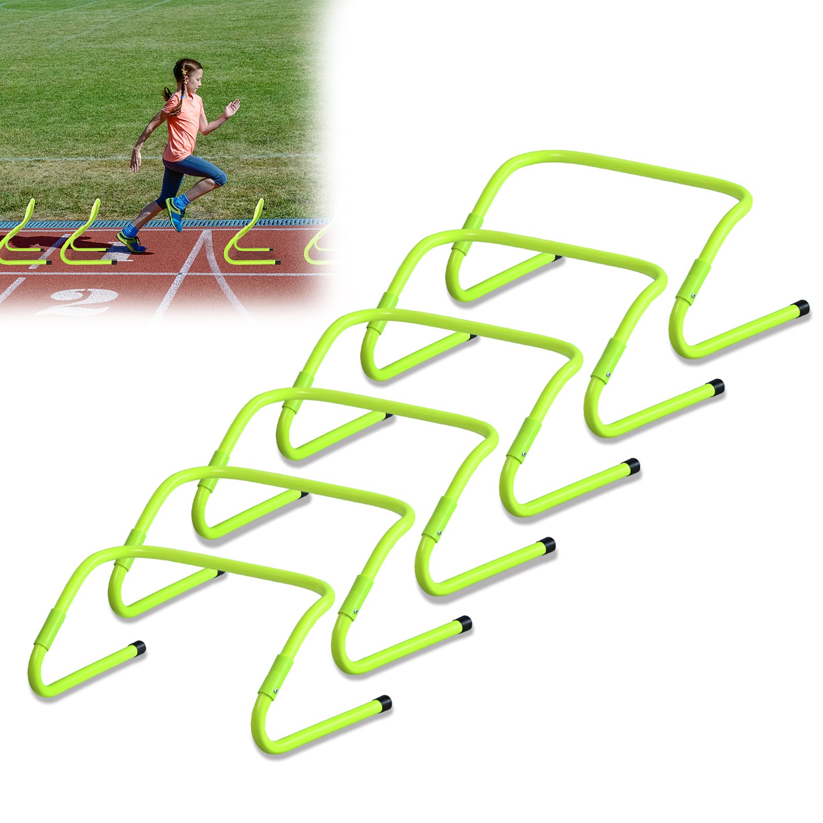 Trainingshorden, set van 6 stuks, 30 cm hoog - Pluim en Sports