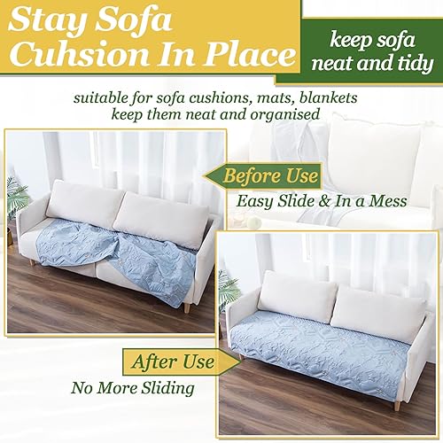 Miniatura 6 de TEUVO Gancho y lazo para coser para mantener el cojín del sofá en su lugar, cinta de tela no adhesiva para manualidades, proyectos de bricolaje y