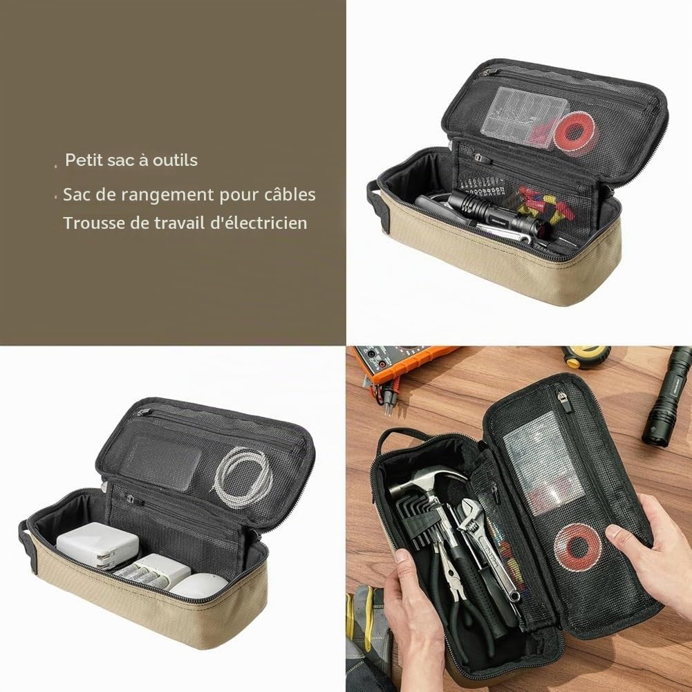 Sac à Outils Robuste, Pochette de Rangement Utilitaire Portable, Parfaite pour, Moto, Vélo de Route, Électriciens