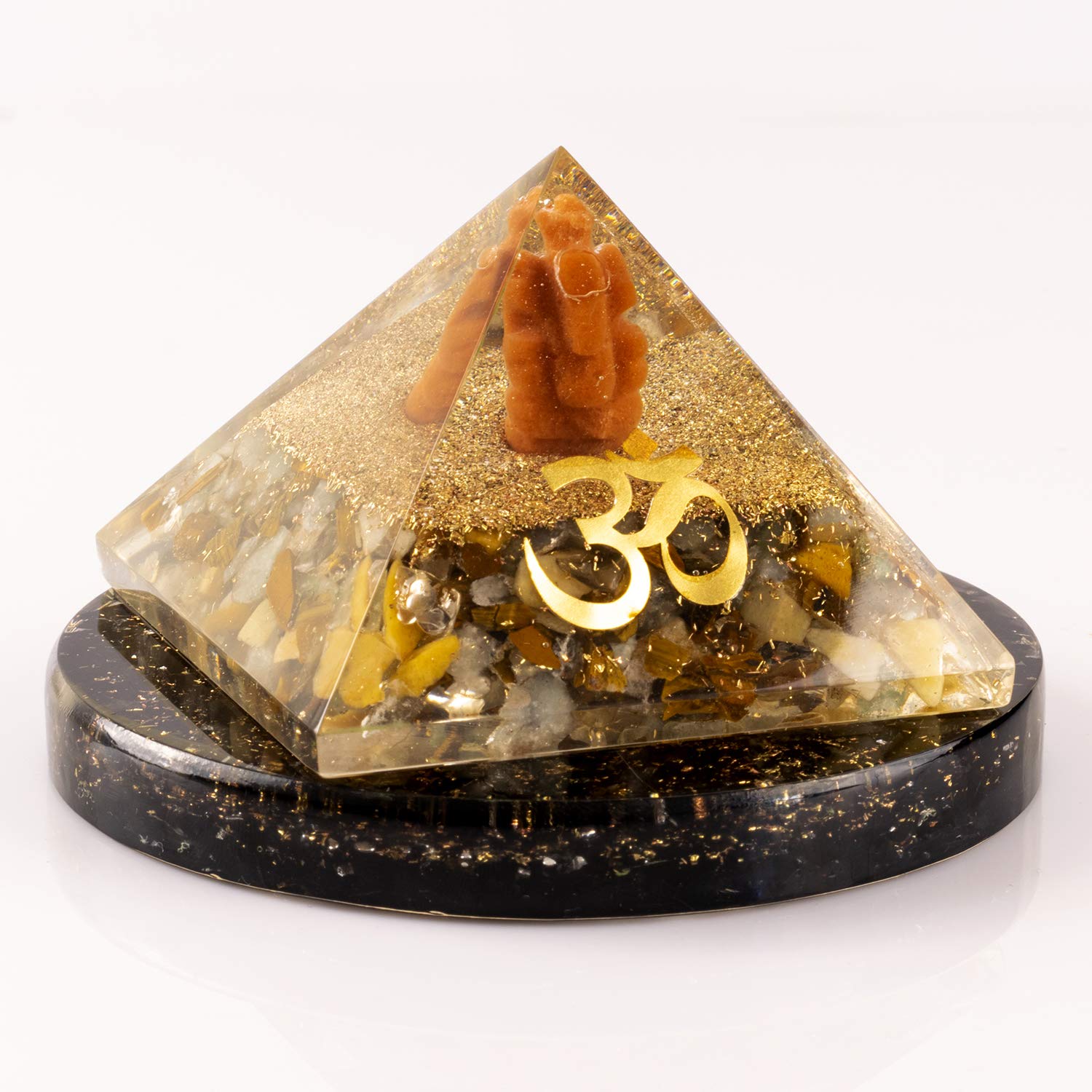 Orgone Crystal Pyramid for Wealth, Prosperity and Money | Black Tourmaline Crystal Coasters Removes Negative Energy