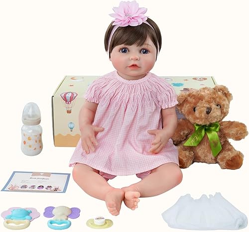 Miniatura 6 de DreamyDolly - Muñecas de bebé recién nacidas, detalles realistas de cara y cuerpo, sensación de bebé real, piel suave y cuerpo, muñecas para niños
