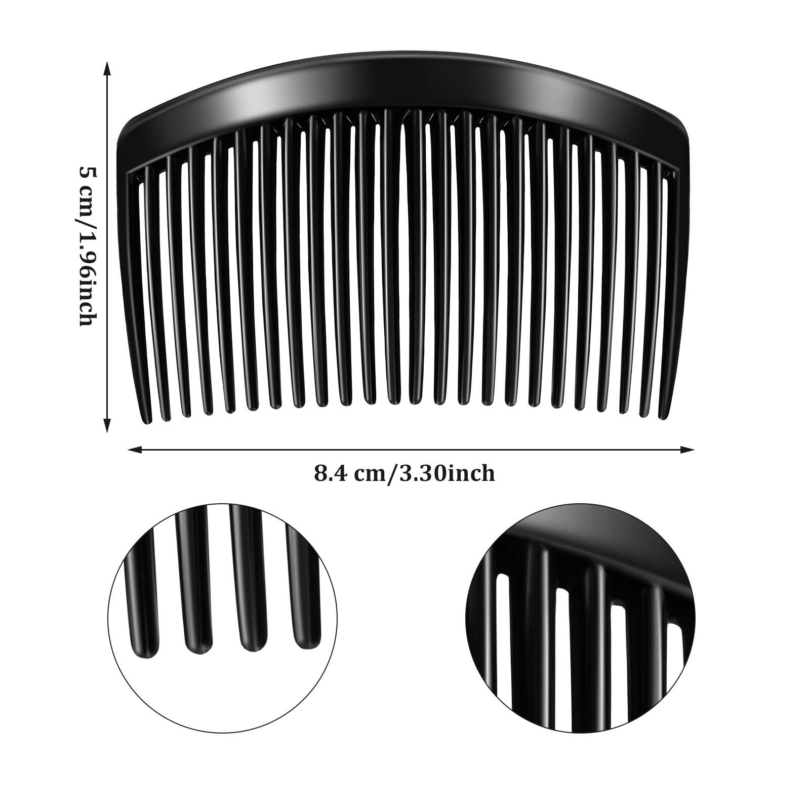 12 Pieces French Side Hair Twist Comb Plastic Decorative Hair Comb Clips with Teeth Styling Hair Side Combs Hair Combs for Women Accessories Fine Hair(23 Teeth) - Image 3