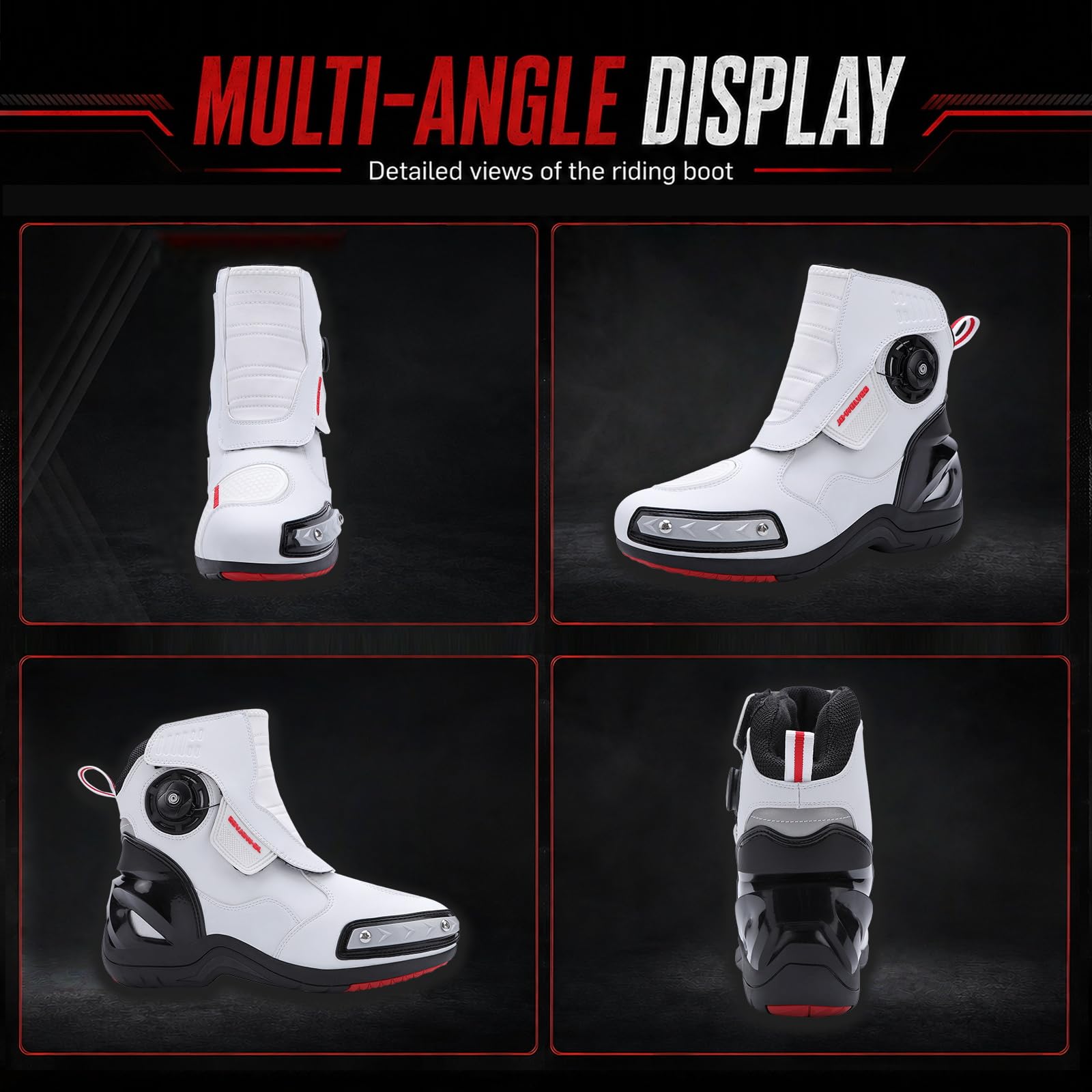 Botas Moto Hombre, Botas Motocicleta de Cuero, Botas de Moto Impermeables