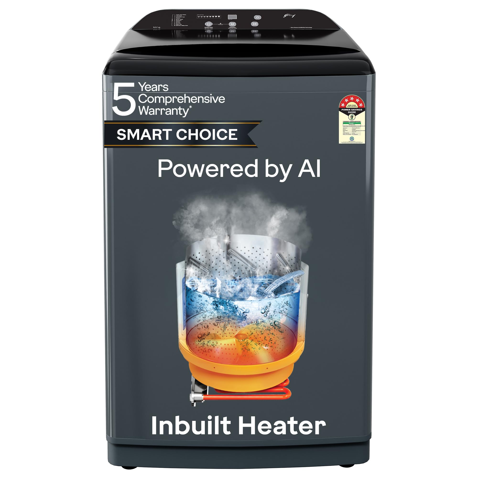 Godrej 8 Kg 5 Star Inbuilt Heater With Toughened Glass Lid Fully-Automatic Top Load Washing Machine (WTEON ADAC 80 5.0 FEFH GLGR, Glacial Grey)-image-22