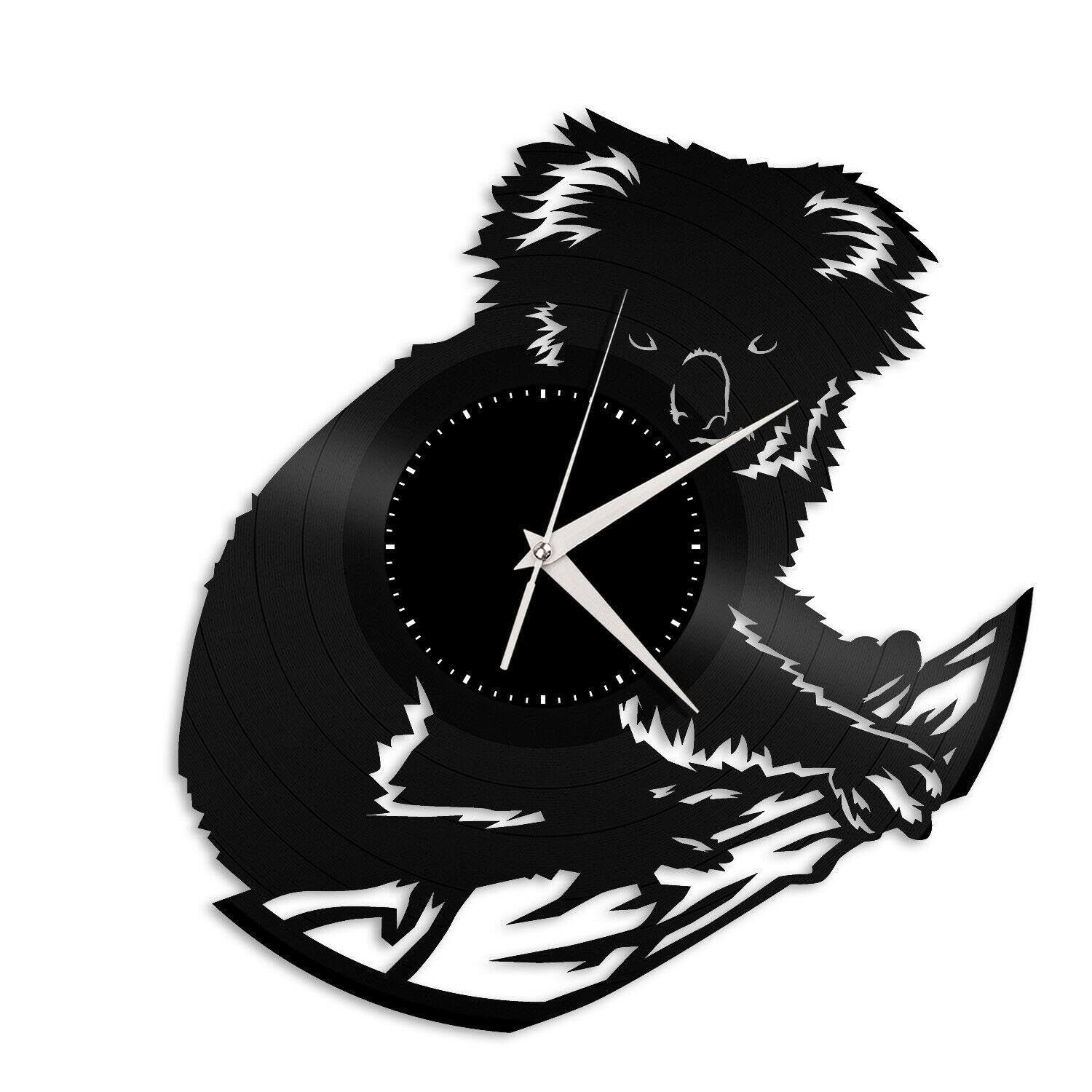 Horloge murale koala pour chambre d enfant et deco vintage de bar ou bureau moderne