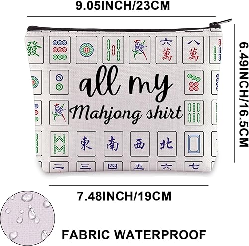 Miniatura 2 de JNIAP Mahjong Bolsa de maquillaje Mahjong para amantes de Mahjong, bolsa de almacenamiento Mahjong Queen Regalos temáticos de Mahjong (all my