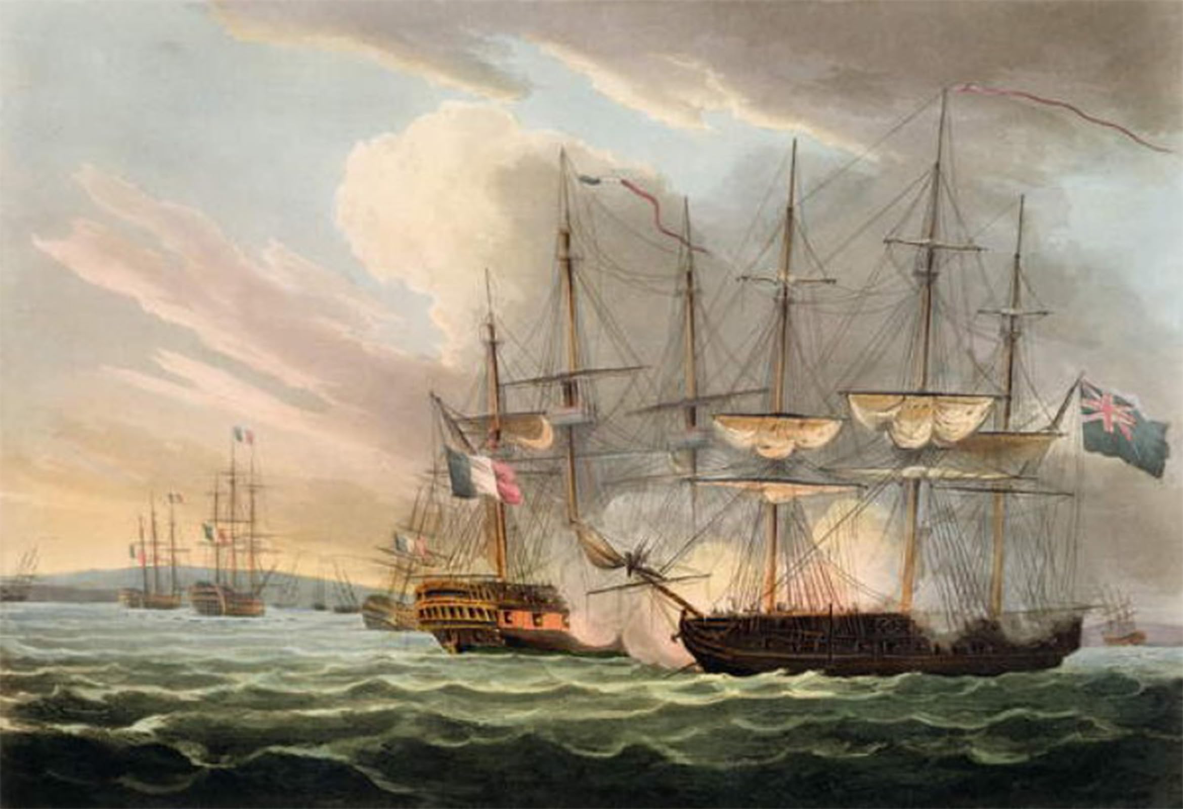 SERENDIPITP Vintage Wall Art Canvas Nordic Poster Canvas Print Picture Destruction of the French Fleet in Basque Roads April Th by Whitcombe Wall Art Poster for Home Decor 60x90cm