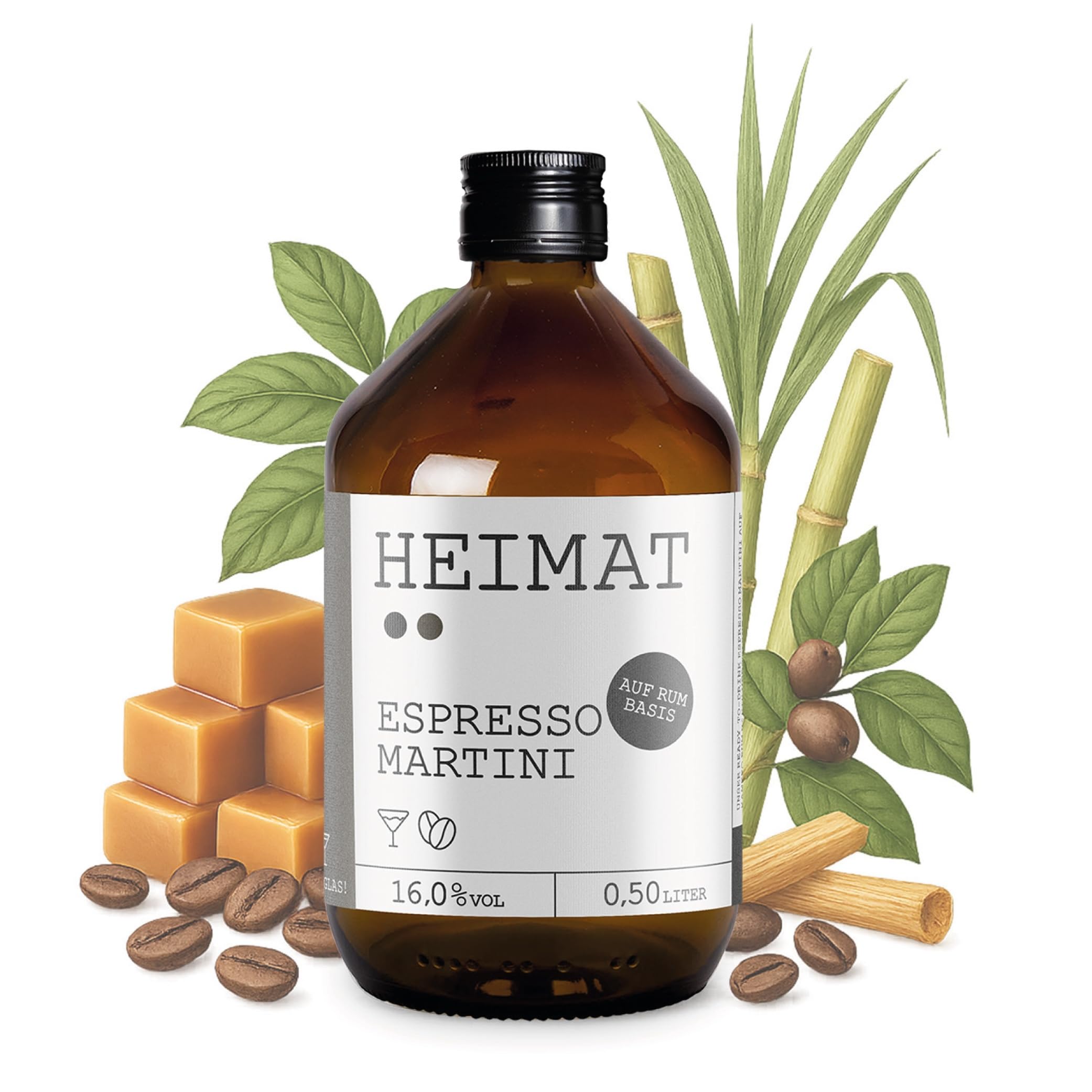 HEIMAT Espresso Martini 16% vol. Weich-cremig Karamell- & Schokoladennoten | Cocktail Rum-Basis | Heimat World Spirit Awards 2022 (500ml)