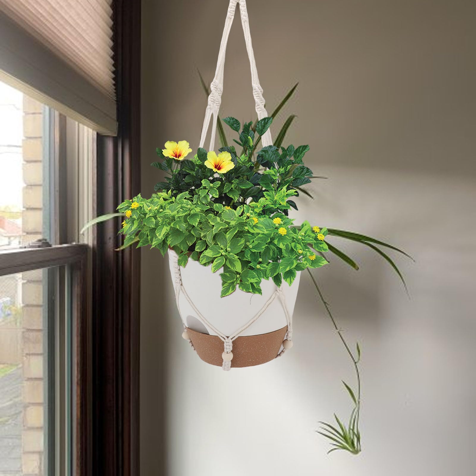 YUYTE Vaso Sospeso con Autoirrigazione 25 Cm in Plastica 2 Pezzi,