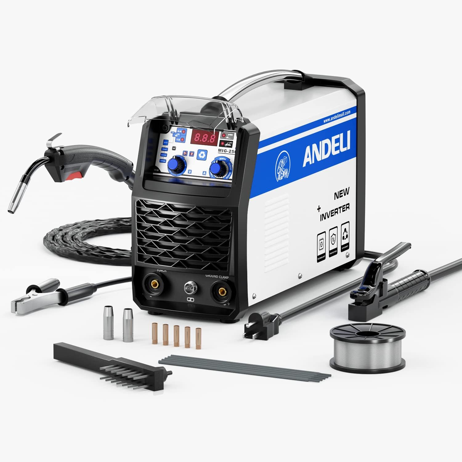 ANDELI MIG Welder 120Apm, MIG Welder Flux MIG/Lift Tig/Stick 3in1