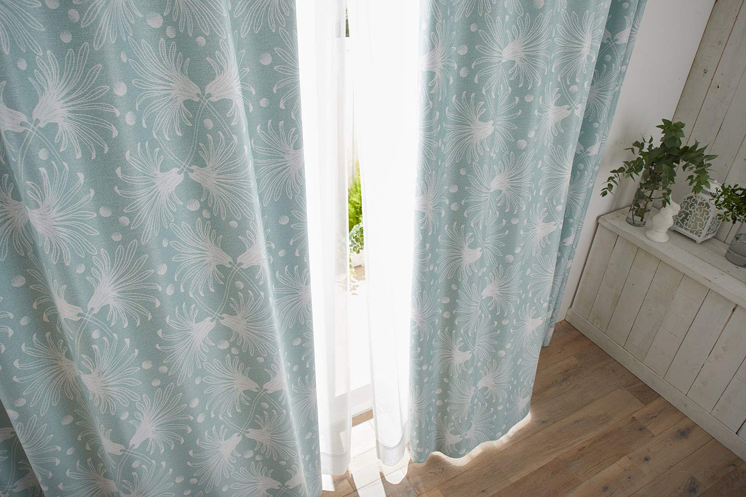 Amazon｜スミノエ(Suminoe) セミオーダーカーテン ライトブルー 幅