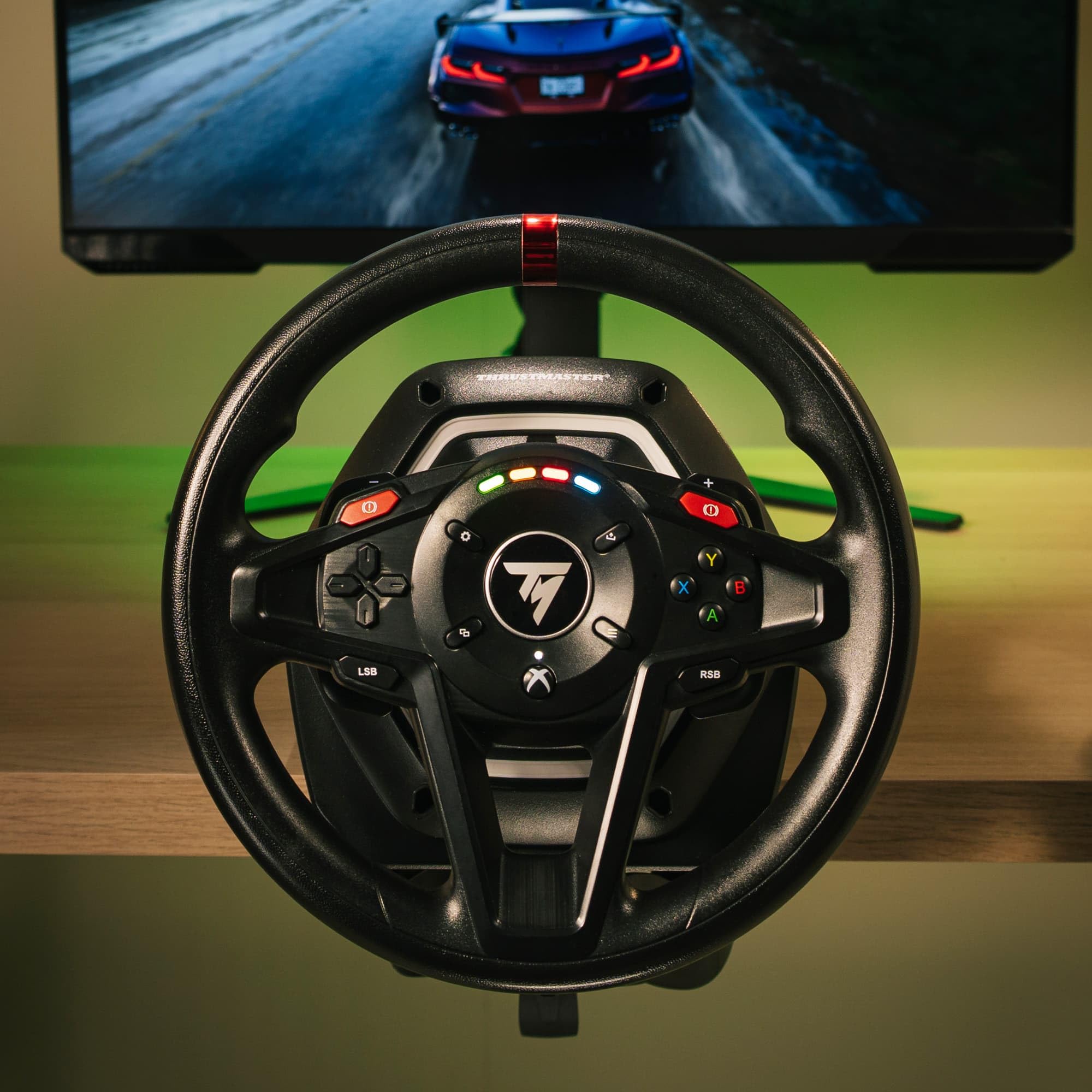 Thrustmaster T128 Kabelgebundenes Lenkrad Dynamisches Force Feedback Rennlenkrad-Set Magnetische Pedale Kompatibel Xbox Series X|S Xbox One PC Schwarz