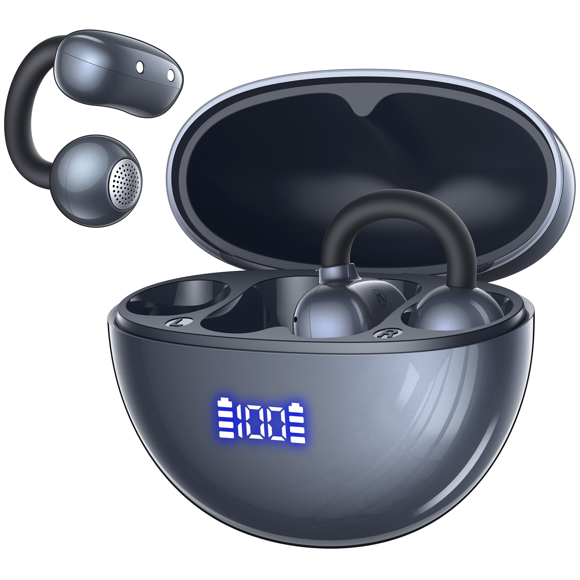 bluethooth auricolari open-ear capoxo con clip e display led