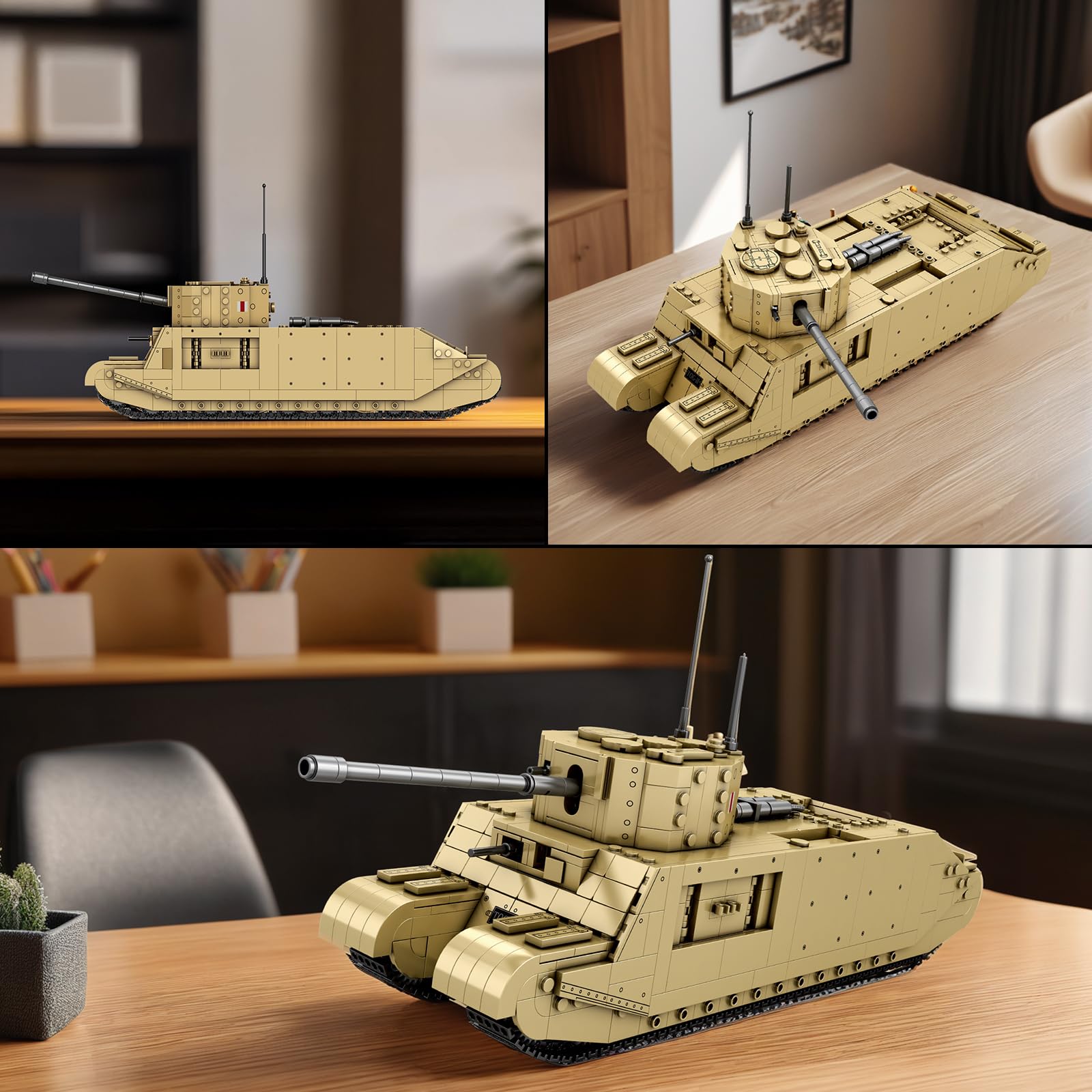 Reobrix TOG II Military Tank Building Blocks Set for Adults WW2 British Heavy Armed Battle Tanks Vehicle Model Construction 77032 - Image 3