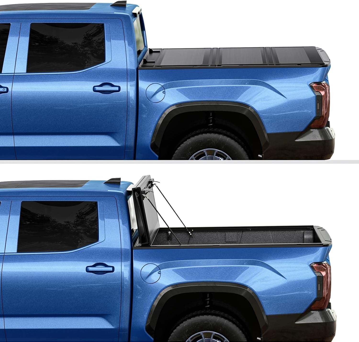 Low Profile Flip Up Truck Bed Tonneau Cover for 2022-2026 Toyota Tundra 5' 6" Bed w/OE Rail System (66.7")