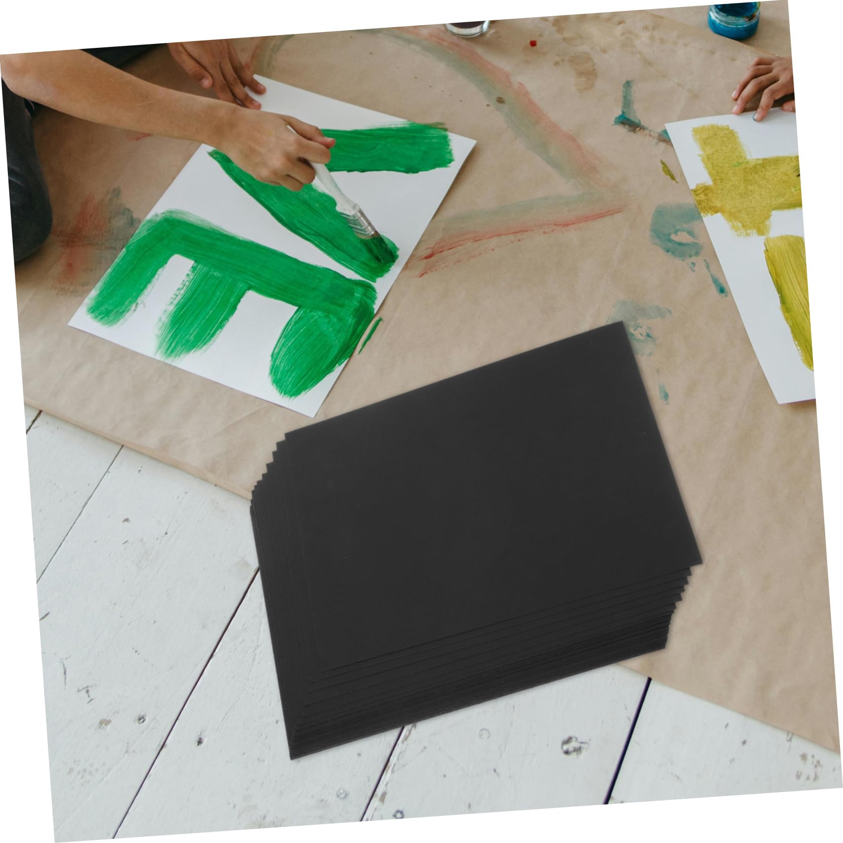 Papier Cartonné Noir A4 50 Pièces, Papier Papier Épais