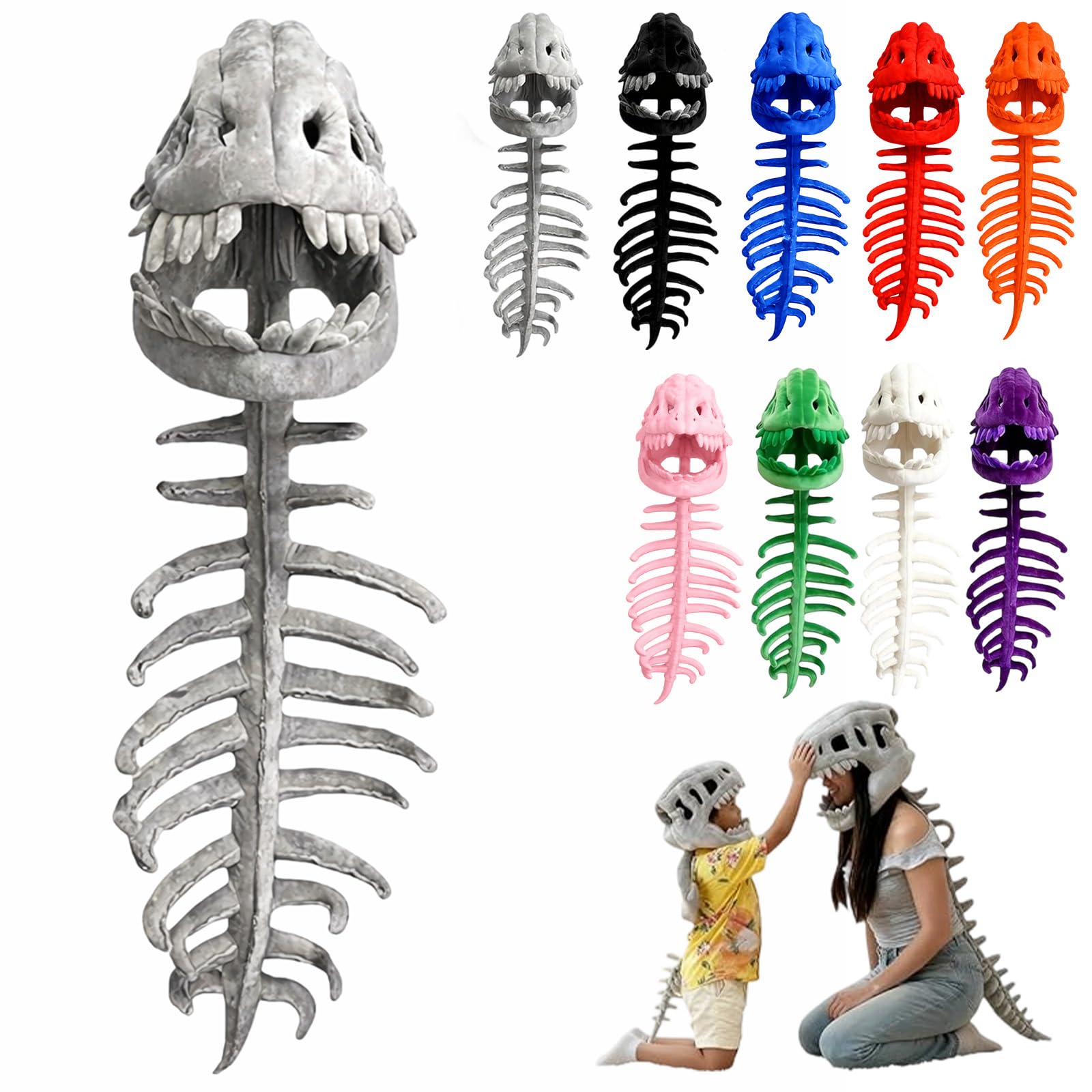 2026 New Dinosaur Skeleton Costume, 3D Spinosaurus Skull Mask & Plush Spine for Dress-Up Play — view 10