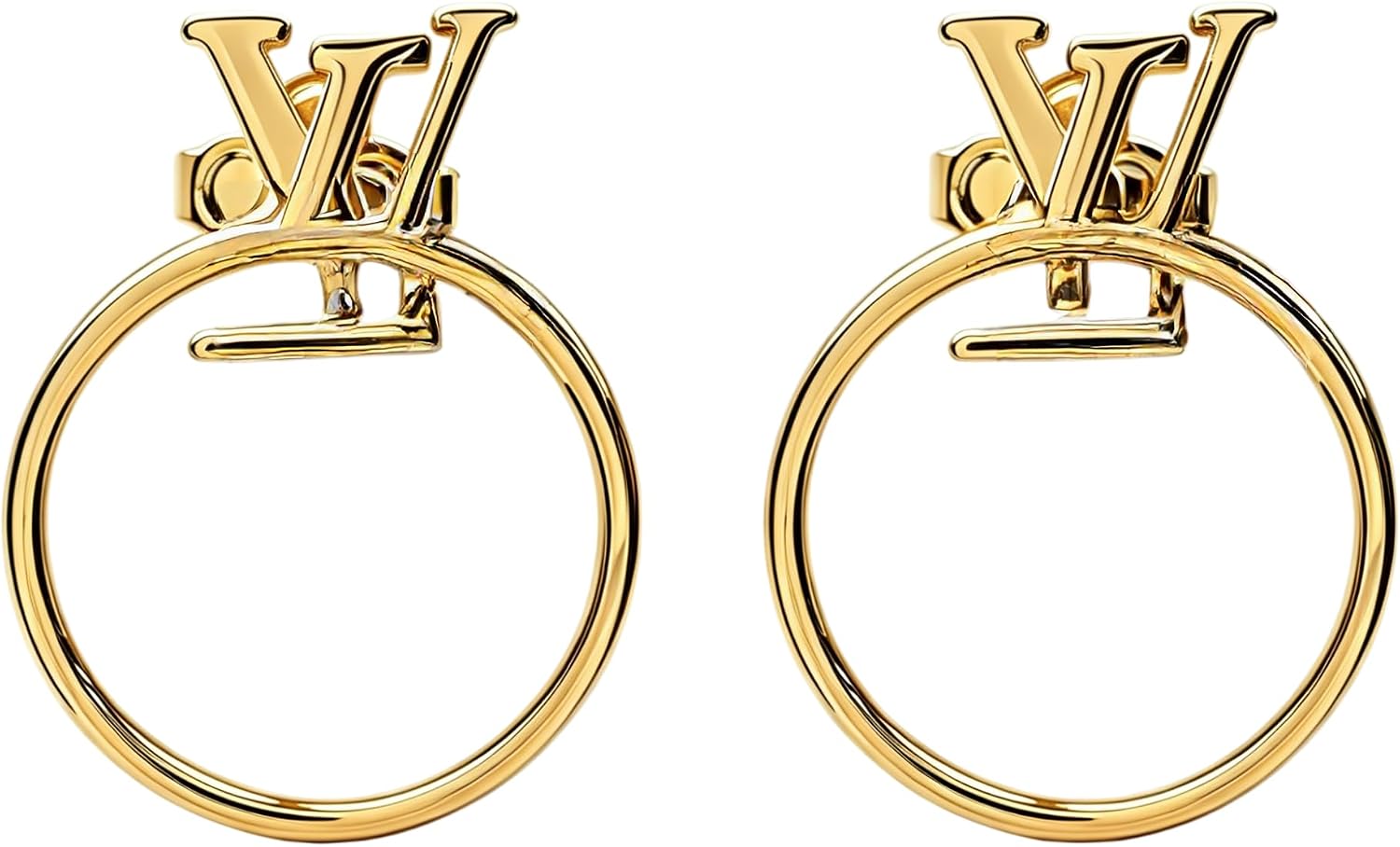 Gold Hoop Earrings for Women Designer Earrings - Luxurious Letter Statement Earrings for Daily Wear, Birthday or Wedding Gift