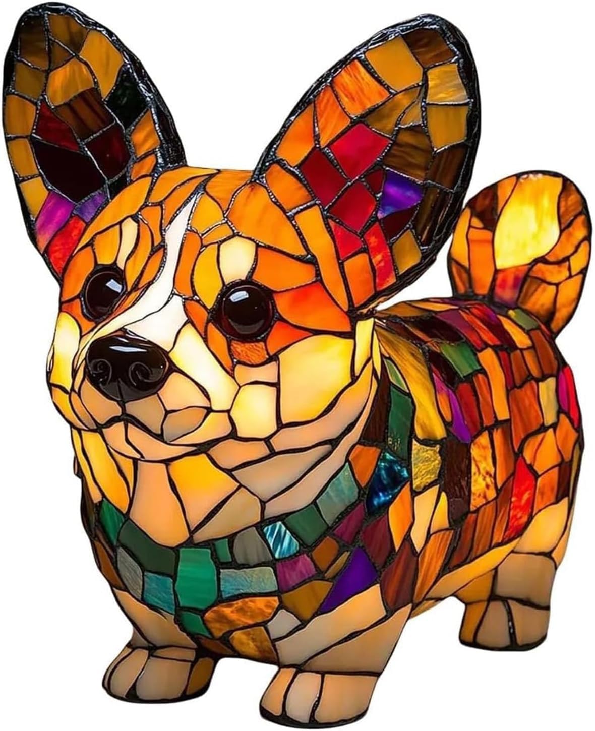 Solymall Glowkitty Lamp, Cat Lamp Stained Glass, Sherum Glow Kitty Lamps, Retro Resin Cat Stained Glass Lamps, for Home Office, Decorate, Gift for Lovers (#8)