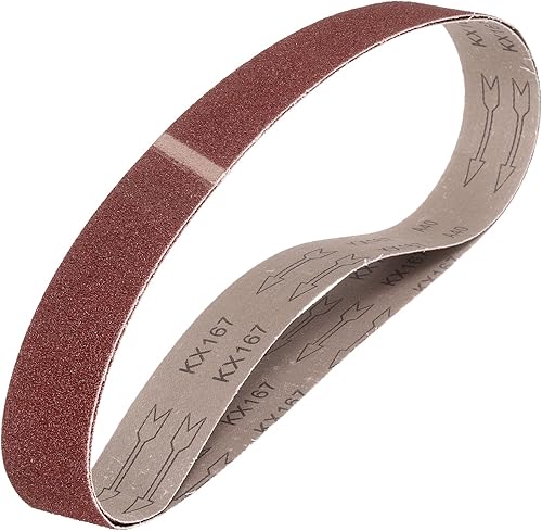 Miniatura 74 de HARFINGTON 3 correas de lijado de 18 pulgadas, 12 unidades de 60 granos de óxido de aluminio abrasivo de lijadora para carpintería, pulido de metal,