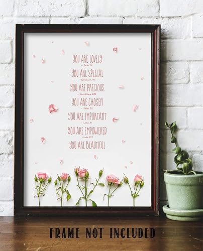 Miniatura 6 de You Are Lovely, Special, Precious Christian Bible Quote - Arte de pared con cita bíblica cristiana sin marco de 11 x 14 pulgadas, impresión