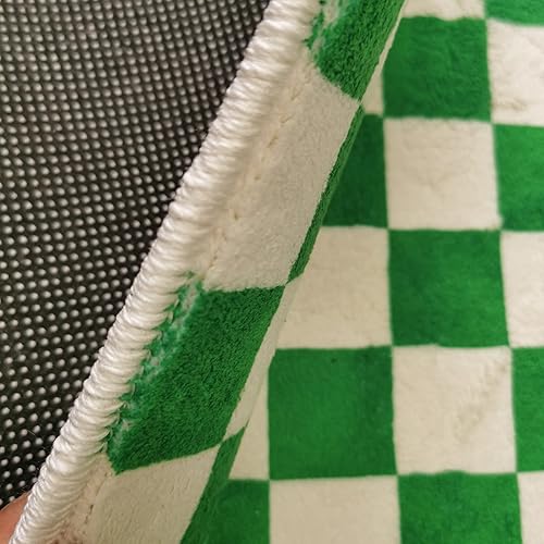 Miniatura 4 de Alfombra ondulada azul única con diseño de cuadros para sala de estar, extra grande, lavable a máquina, alfombra de pasillo de cocina larga para