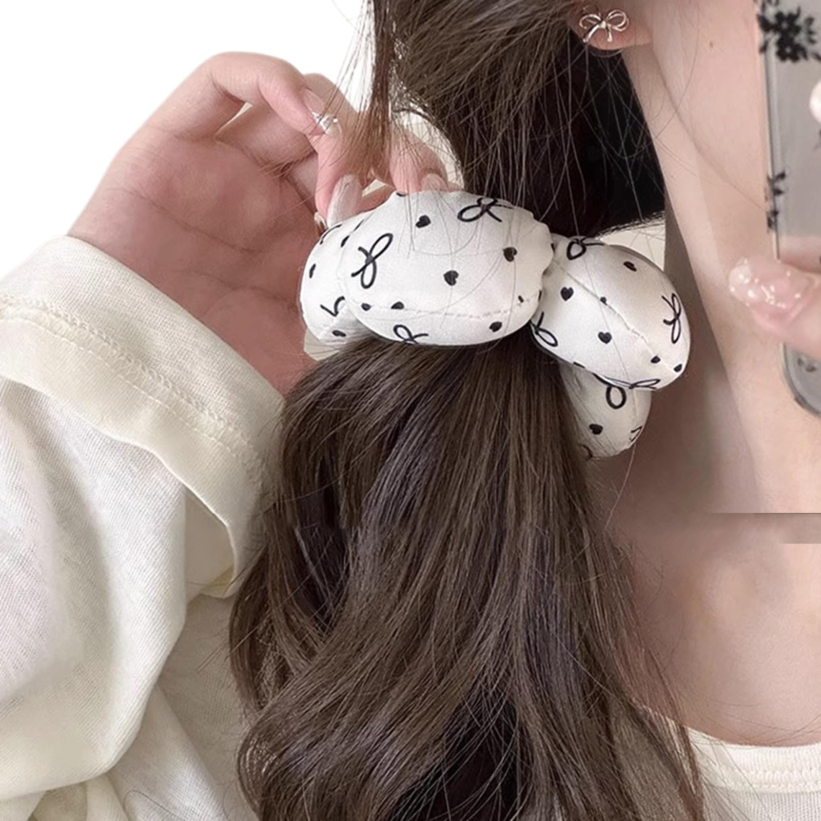Fentency Flower Hair Scrunchies Thick Oversized Hair Scrunchy Elegant Hair Rope Scrunchy Women Ponytail Holder