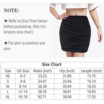 Black Mini Skirt for Women, High Waist Bodycon Short Skirt