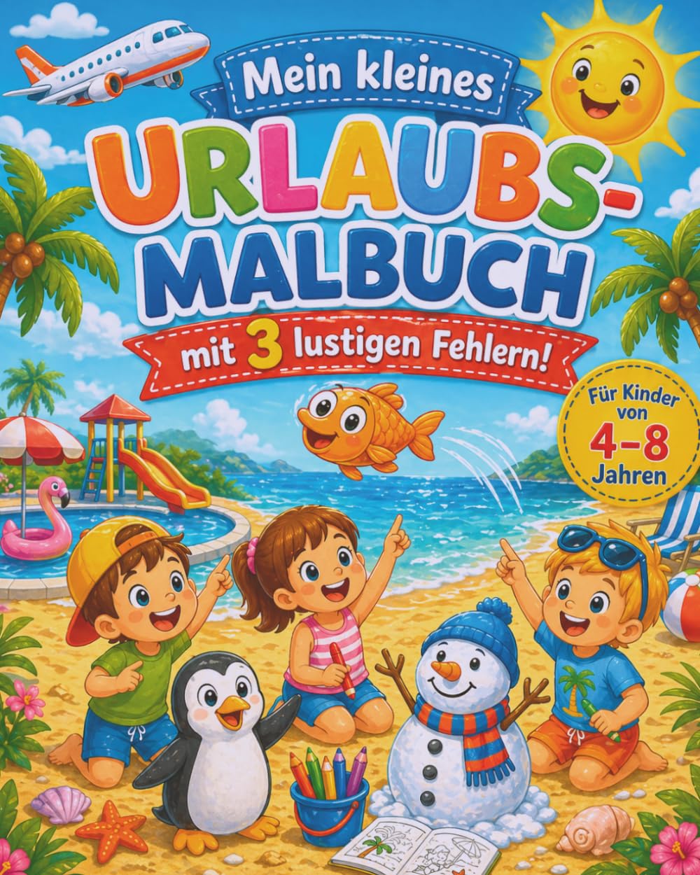 Entdecken durch Malen: Mein kleines Urlaubs-Malbuch: Mit 3 lustigen Fehlern – Suchen, Lernen & Ausmalen für Kinder von 4–8 Jahren