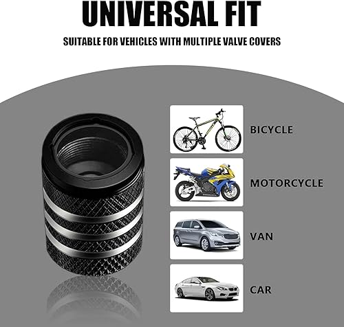 Miniatura 5 de cerfioo Paquete de 5 tapones para válvulas de neumáticos, decoración de neumáticos de automóvil, accesorios universales para la mayoría de los