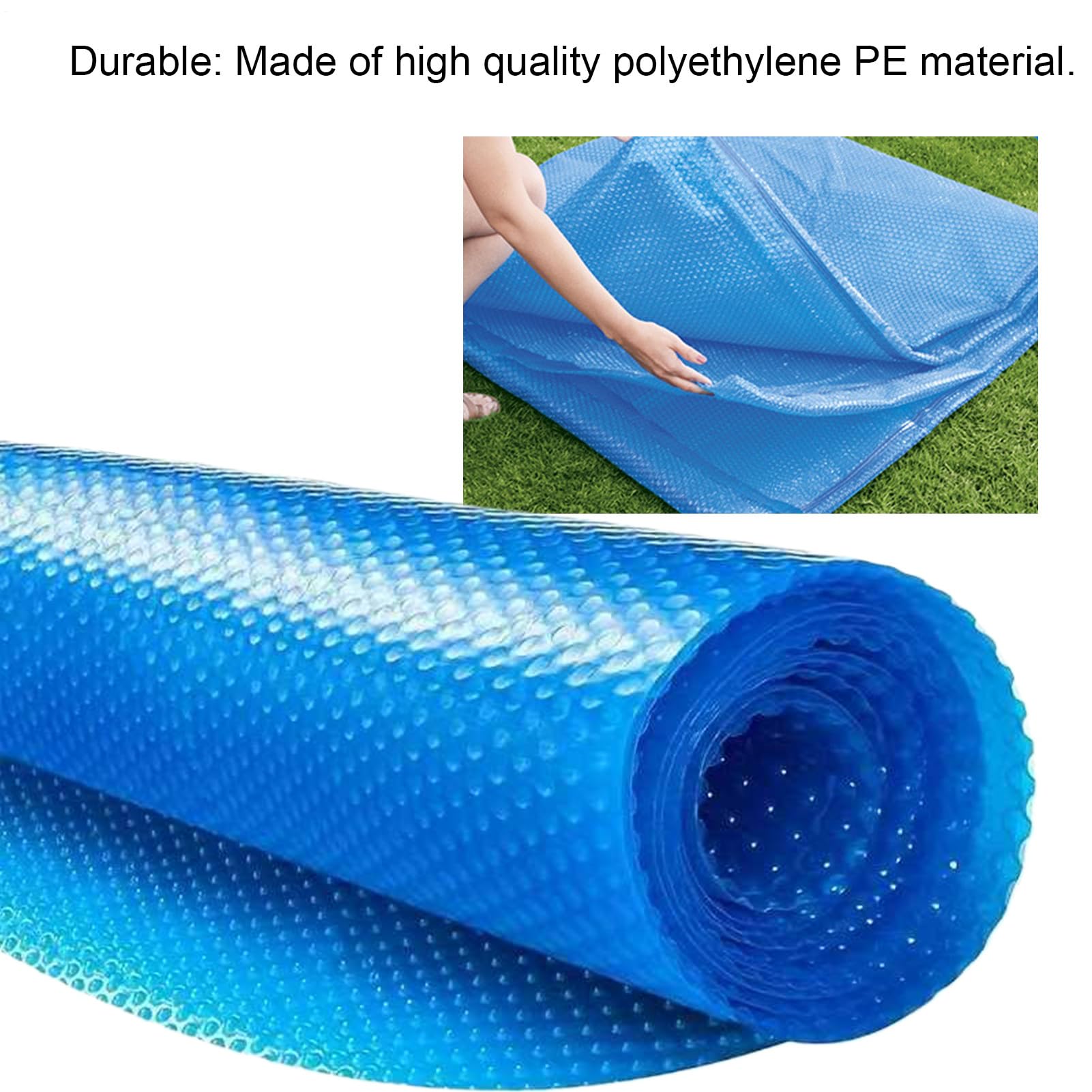 2,6 x 1,7 m Couverture De Piscine Rectangulaire - Bâches De Piscine Solaires Pliables | Film Isolant À Bulles Résistant Aux UV Pour Baignoire | Couverture Thermique Pour Baignoire À Économie D'énergie