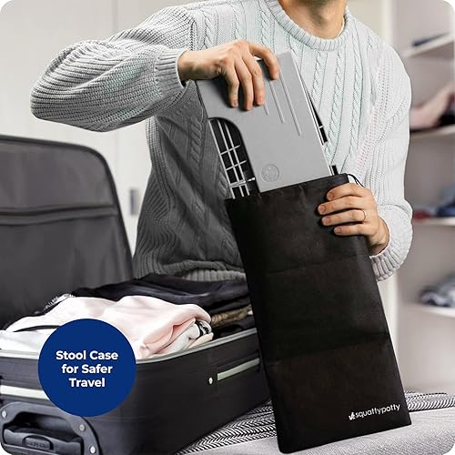 Miniatura 7 de Squatty Potty Porta Traveler Taburete plegable de inodoro para viajes, 7" de altura, gris