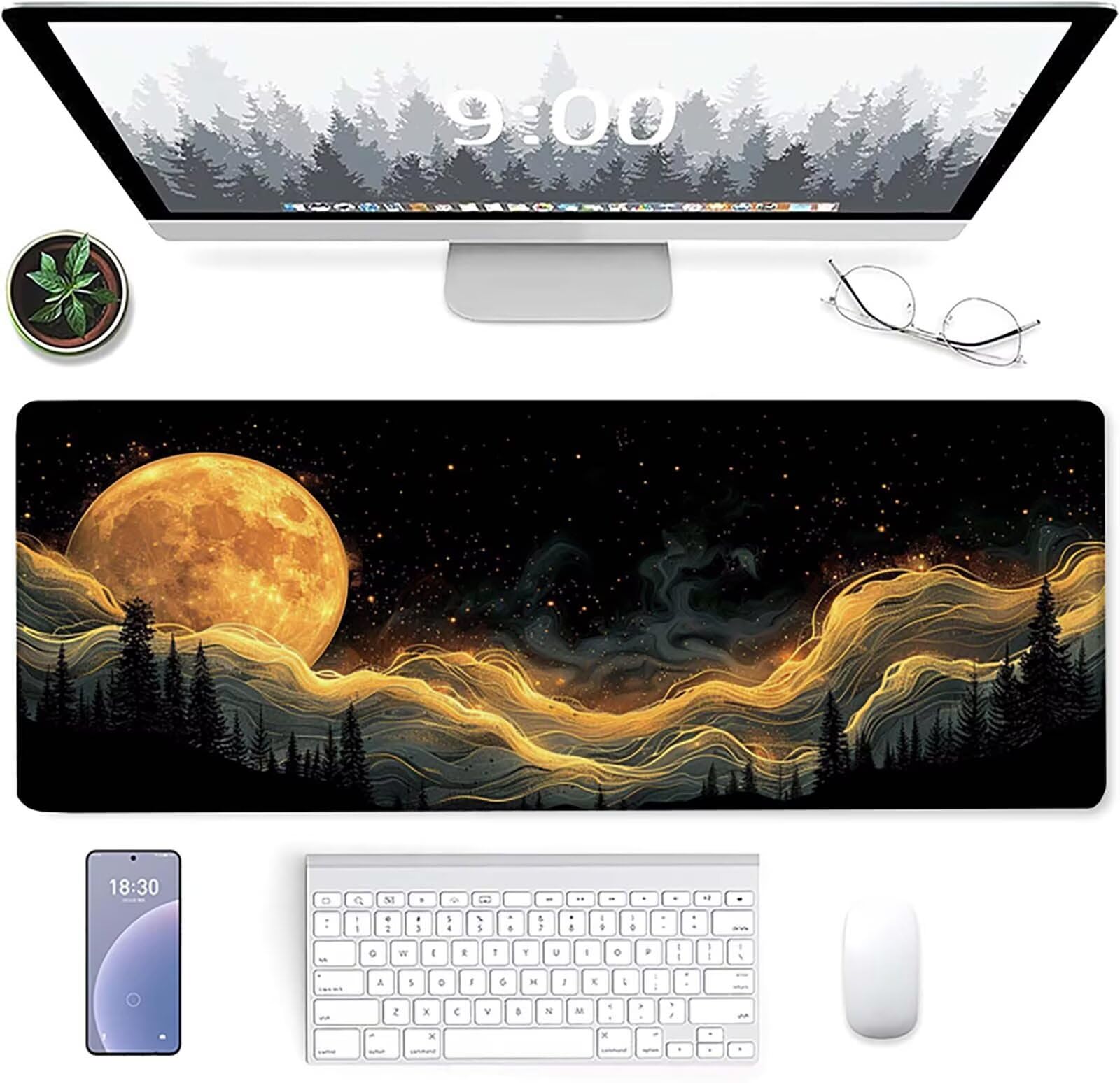 Podkładka pod mysz XXL 1600x800x3mm, czarna podkładka pod mysz do gier z antypoślizgową gumową powierzchnią, poprawia precyzję i szybkość, komputer dla gracza i akcesoria biurowe, prezent dla