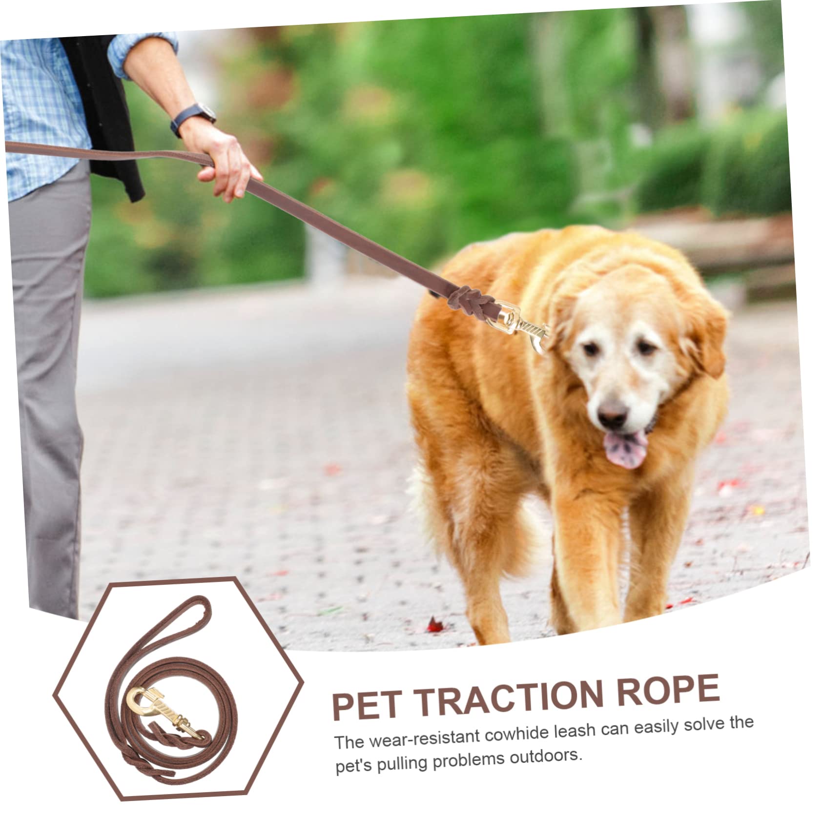 Kisangel 3piezas Correa para Perro De Piel Resistente Correa De Mascota Portátil para Paseos Longitud para Perros De Mediano