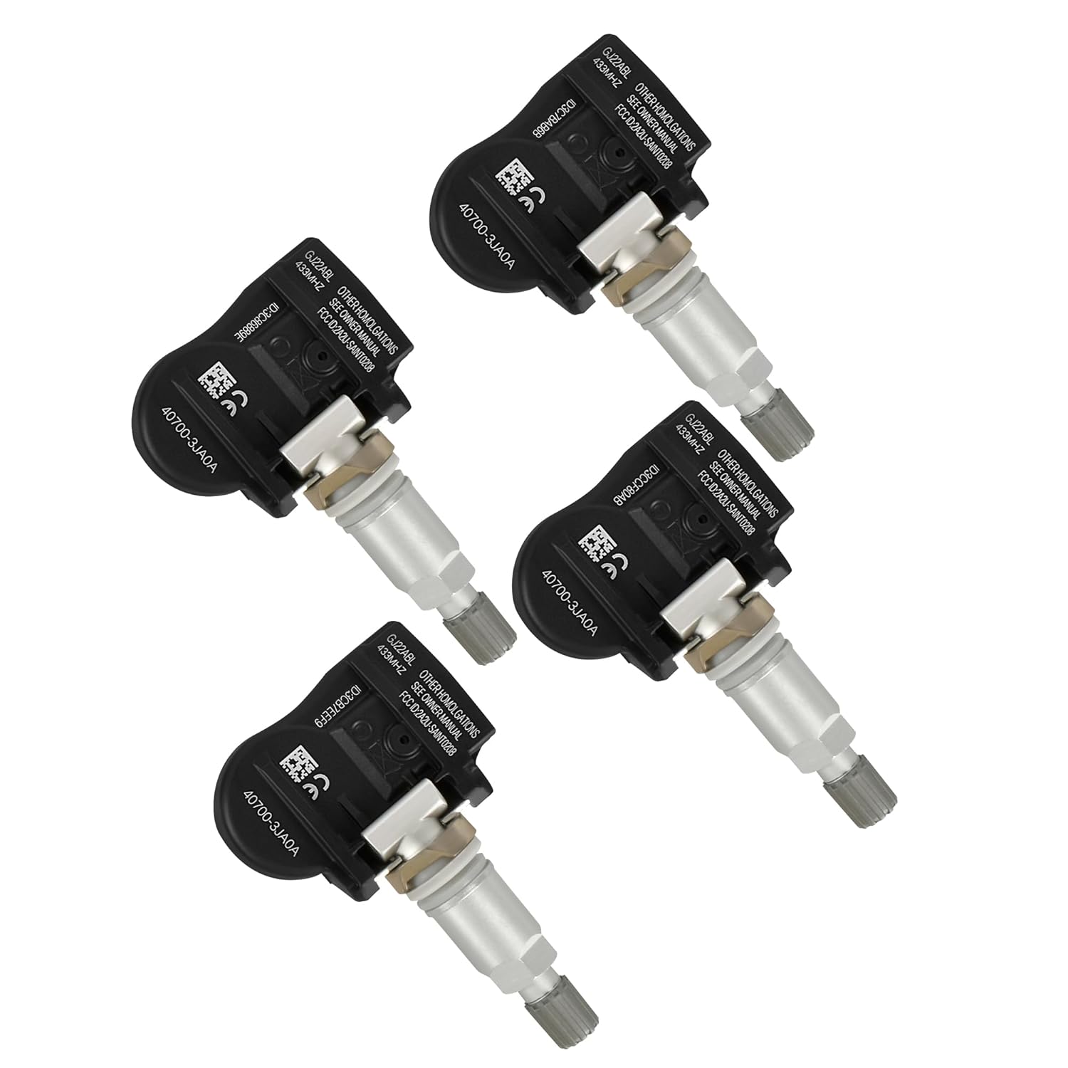 HYR TPMS Sensor Tire Pressure Monitoring Sensor Fit for Nissan & Infiniti Models - Altima 2013-2018, Maxima Murano 2015-2021, Pathfinder 2013-2020, JX35, Q50, Q60, QX60, 40700-3JA0A, 433MHz, Set of 4