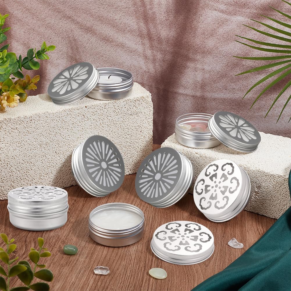 PH PandaHall 12 Stück Lufterfrischer Dosen – 3 Designs, 2 Unzen Aluminium, Mit Lochdeckel Für Duftperlen