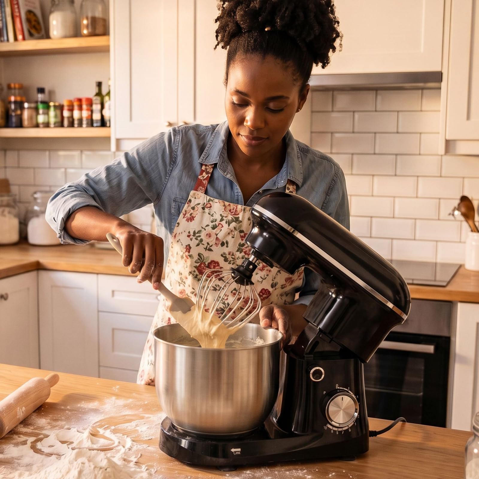 OLIXIS 4.2 Qt Stand Mixer, 10-Speed Tilt-Head Electric Mixer for Baking view 7