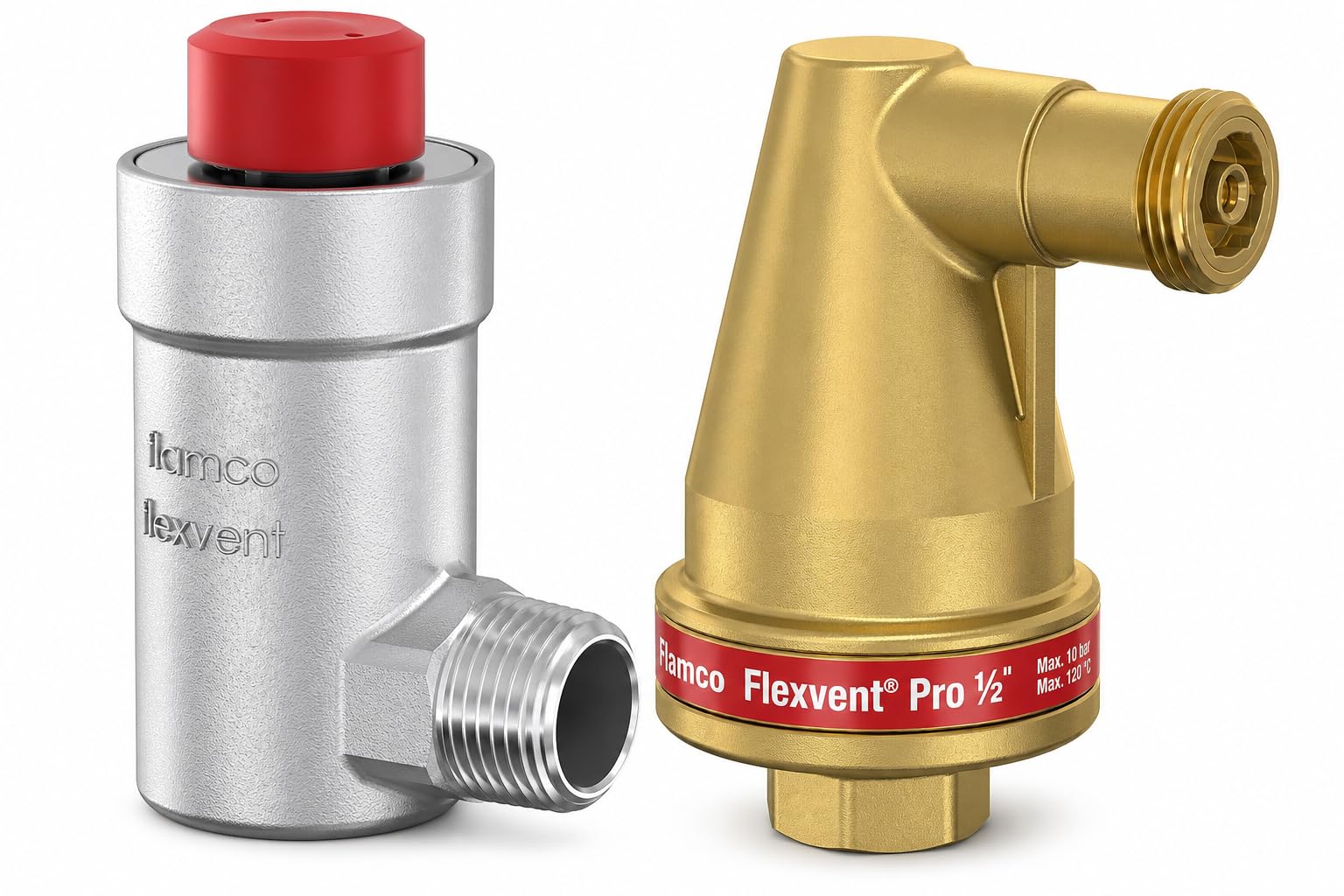 Flamco Flexvent H 27710 + Flexvent Pro 28519 – Automatisches Entlüftungs-Komplettset für Heizungs- & Klimaanlagen