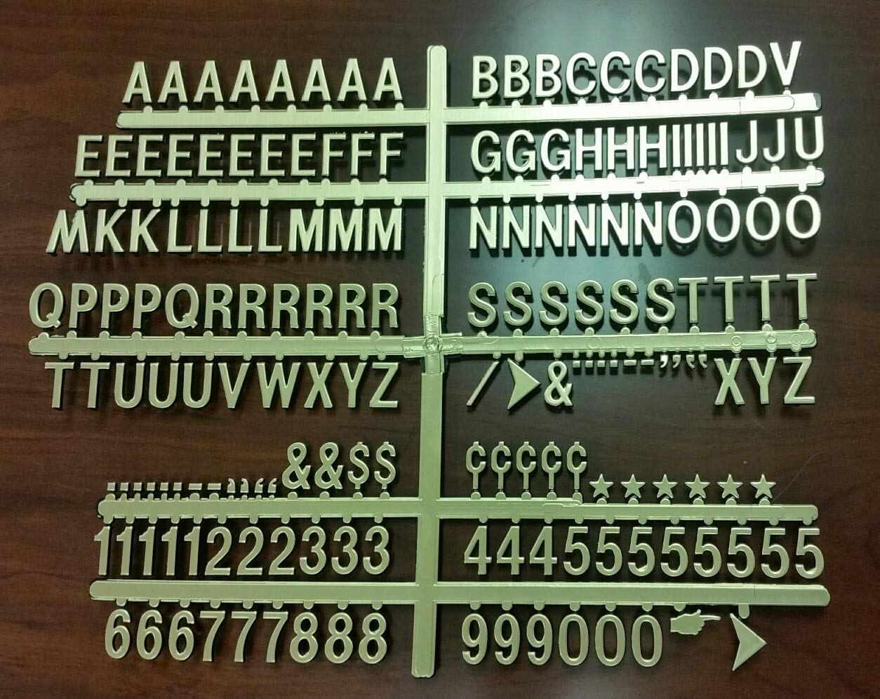 Brushed Gold Face Black Sides Tabbee Letters 3/4'' Height