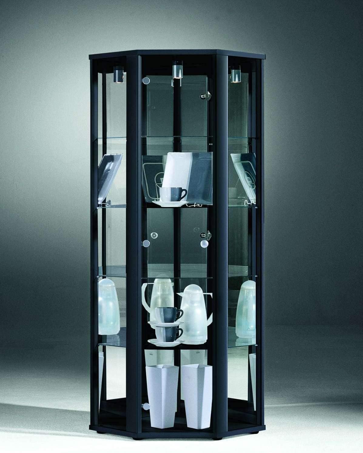 Display Furniture Luxury Space Corner Glass Display With 4