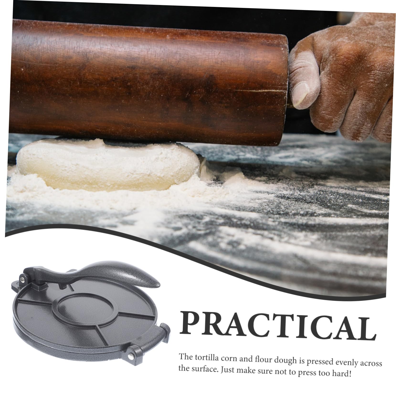 Pressa per Impasto per Lega Tortilla Rotonda di Alluminio | Versione Pieghevole Regolabile, Utensile Metallico per Cucina, Adatto a Ricette Domestiche e Ristorante