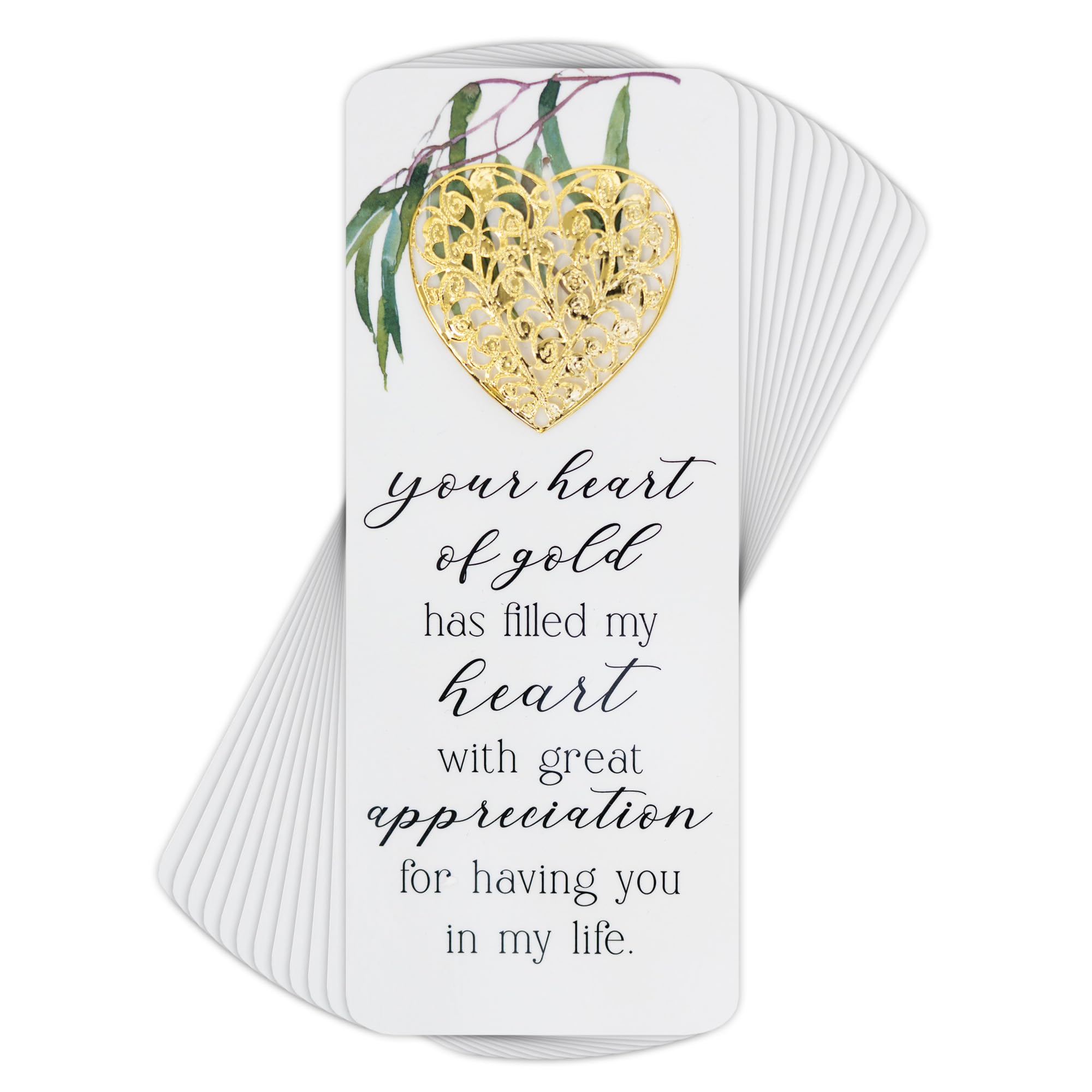 Cottage Garden EBKM-EM102 Heart of Gold Classic White 15,2 x 7,6 cm Papier verziert Platzhalter Lesezeichen 12 Stück